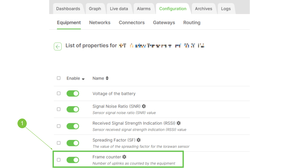 Ajout d'une nouvelle propriété LoRaWAN